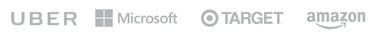 Logos Of Top Businesses That Use Xtensio: Uber, Microsoft, Target, Amazon