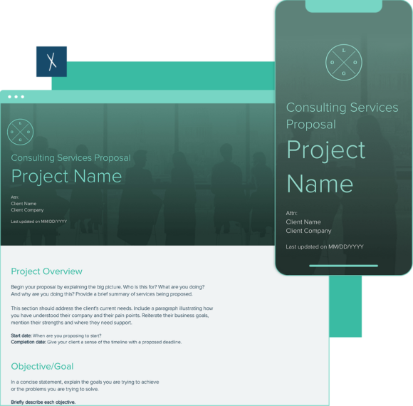 Consulting Services Proposal Template | Desktop And Mobile Views