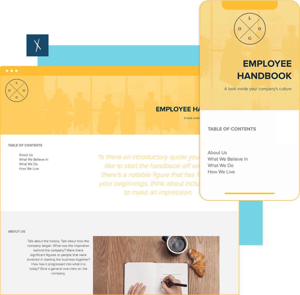 Employee Handbook Template | Desktop And Mobile Views