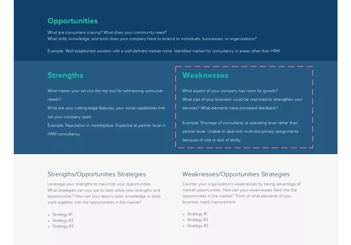 How To Conduct A Tows Analysis, Weaknesses