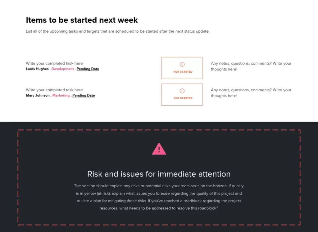 Highlight Risks Issues Or Challenges