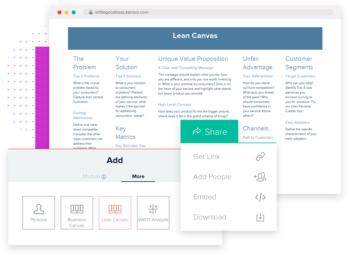 Challenging Business Goals With Xtensio'S Lean Canvas