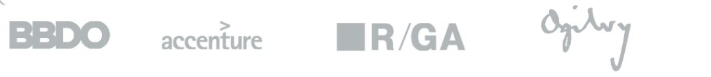 Logos Of Agencies That Use Xtensio: Bbdo, Accenture, R/Ga, Ogilivy