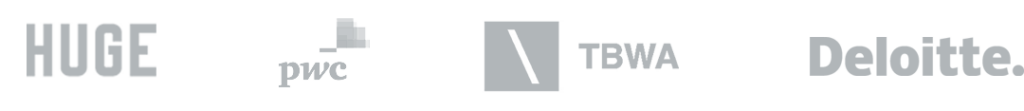 Logos Of Agencies That Use Xtensio: Huge, Pwc, Tbwa, Deloitte
