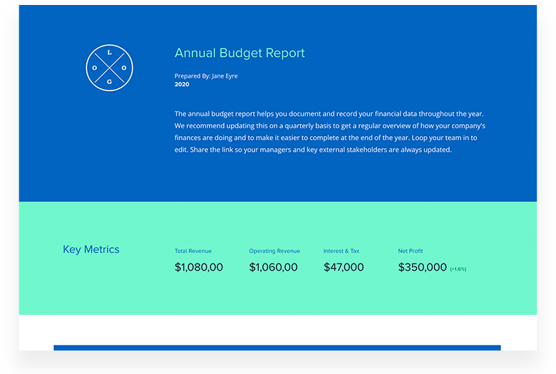 Annual Budget Report Template