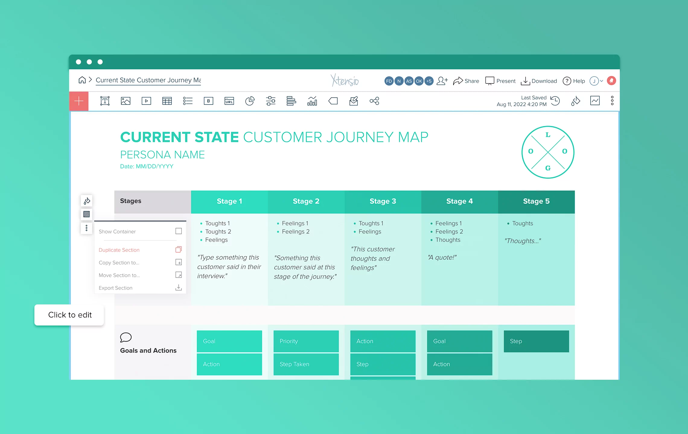 Customer Journey Map Variations: Current State Customer Journey Map Template