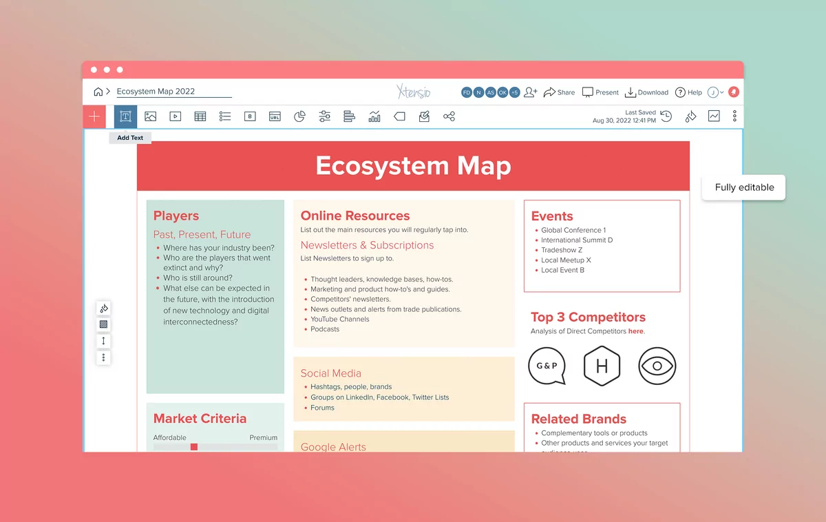 Ecosystem Mapping Template Ecosystem Mapping Template