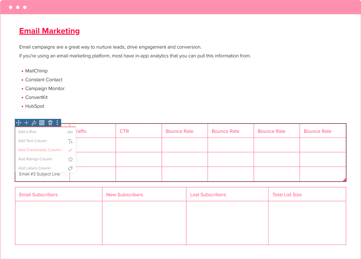 Pull Email Marketing Data