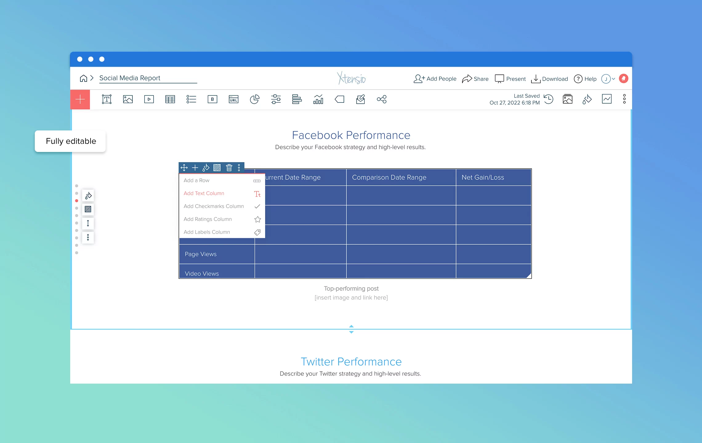 Social Media Report Template