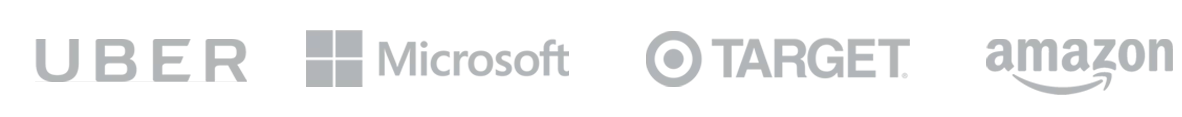 Logos Of Top Businesses That Use Xtensio: Uber, Microsoft, Target, Amazon