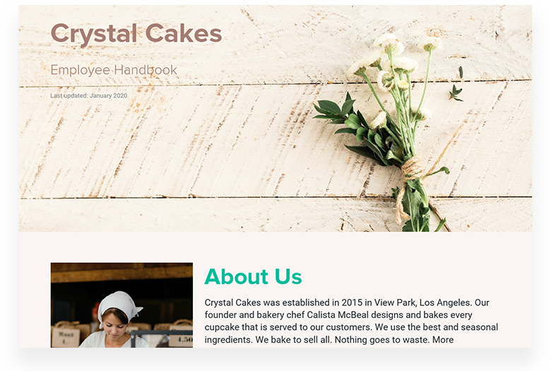 Crystal Cakes Employee Handbook