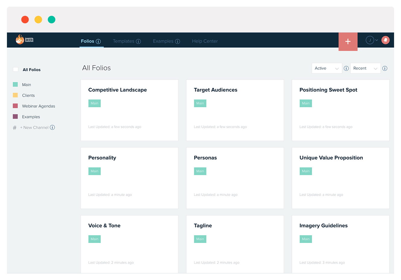 View Of Xtensio Dashboard With Link Sharing And Folios