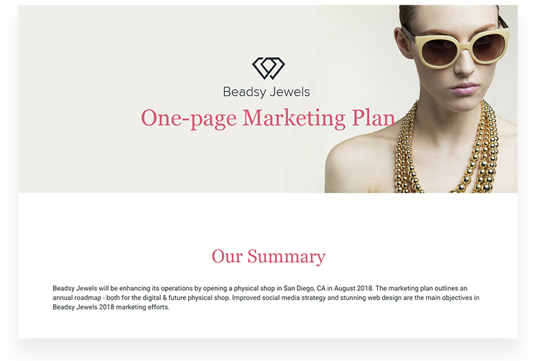 Marketing Plan Beadsy Jewels Example