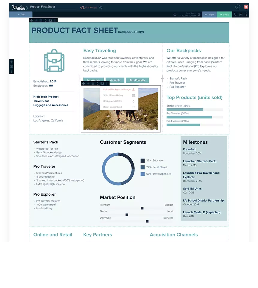 Product Fact Sheet Example