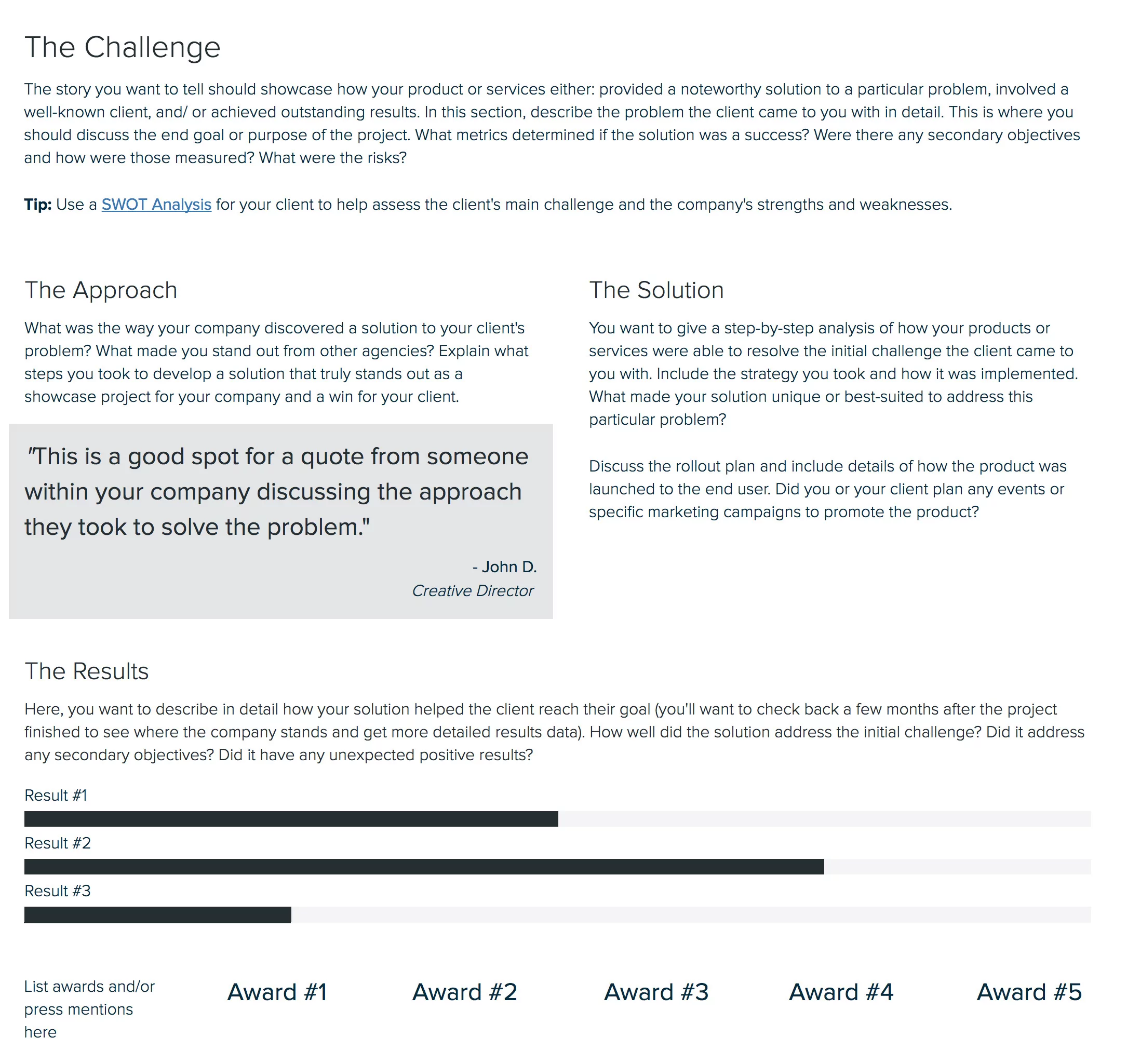 Format The Body Section