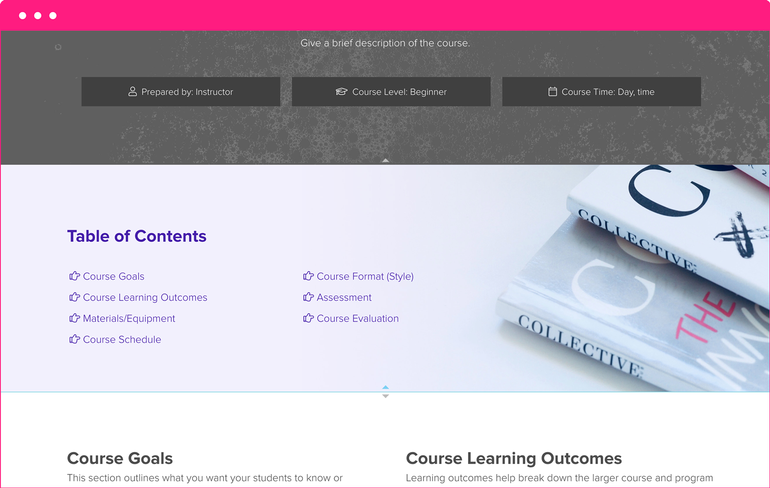 How To Plan A Course Plan Outline | Table Of Contents
