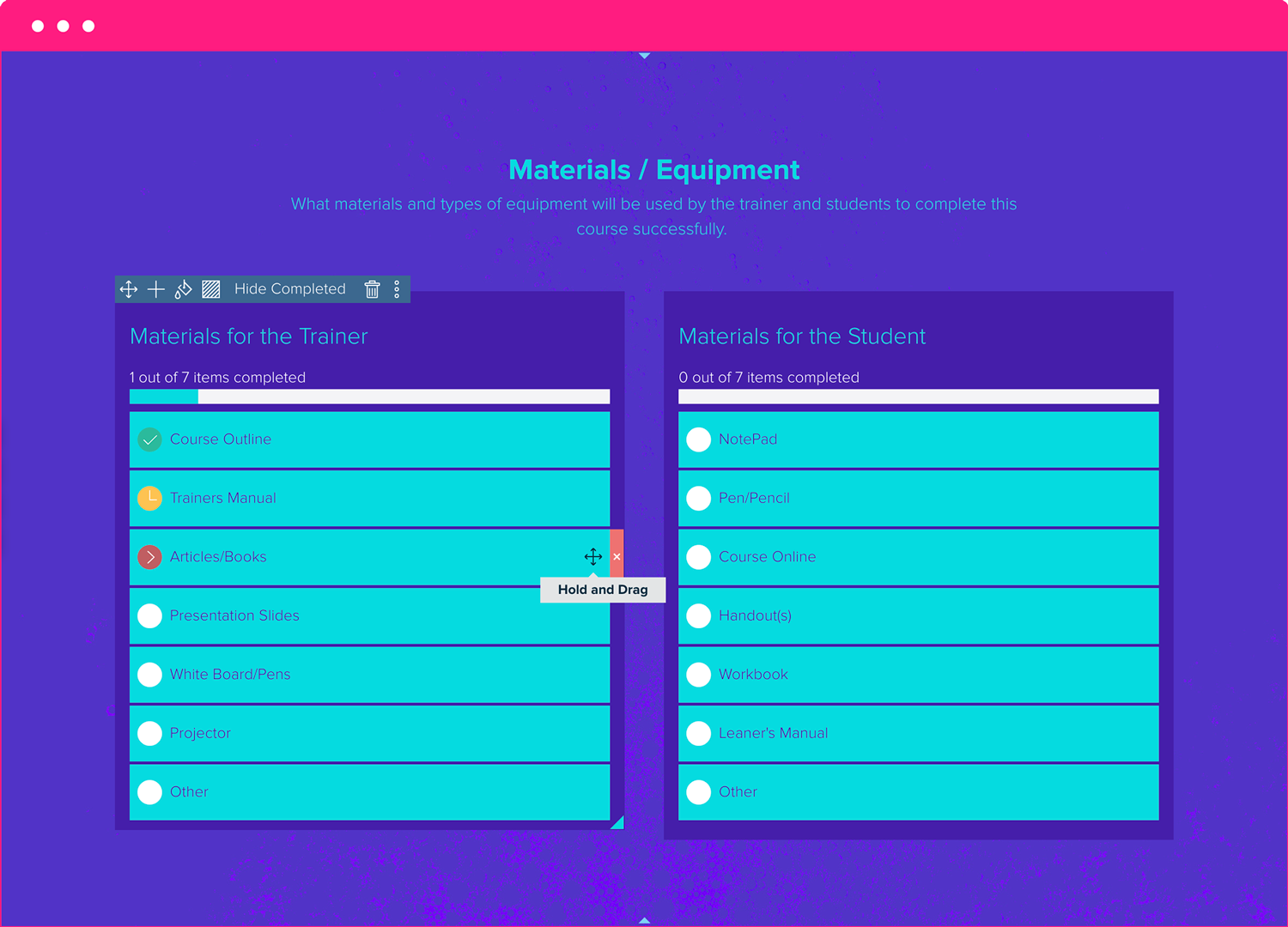 How To Plan A Course Plan Outline | Define Materials And Equipment