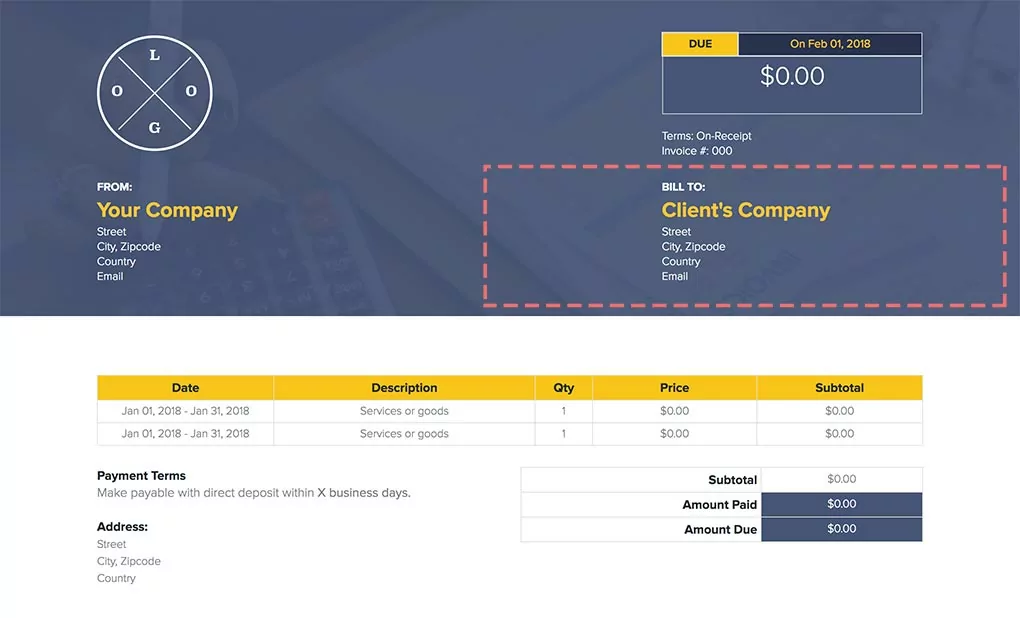 How To Make An Invoice, State The Information About Person Or Company