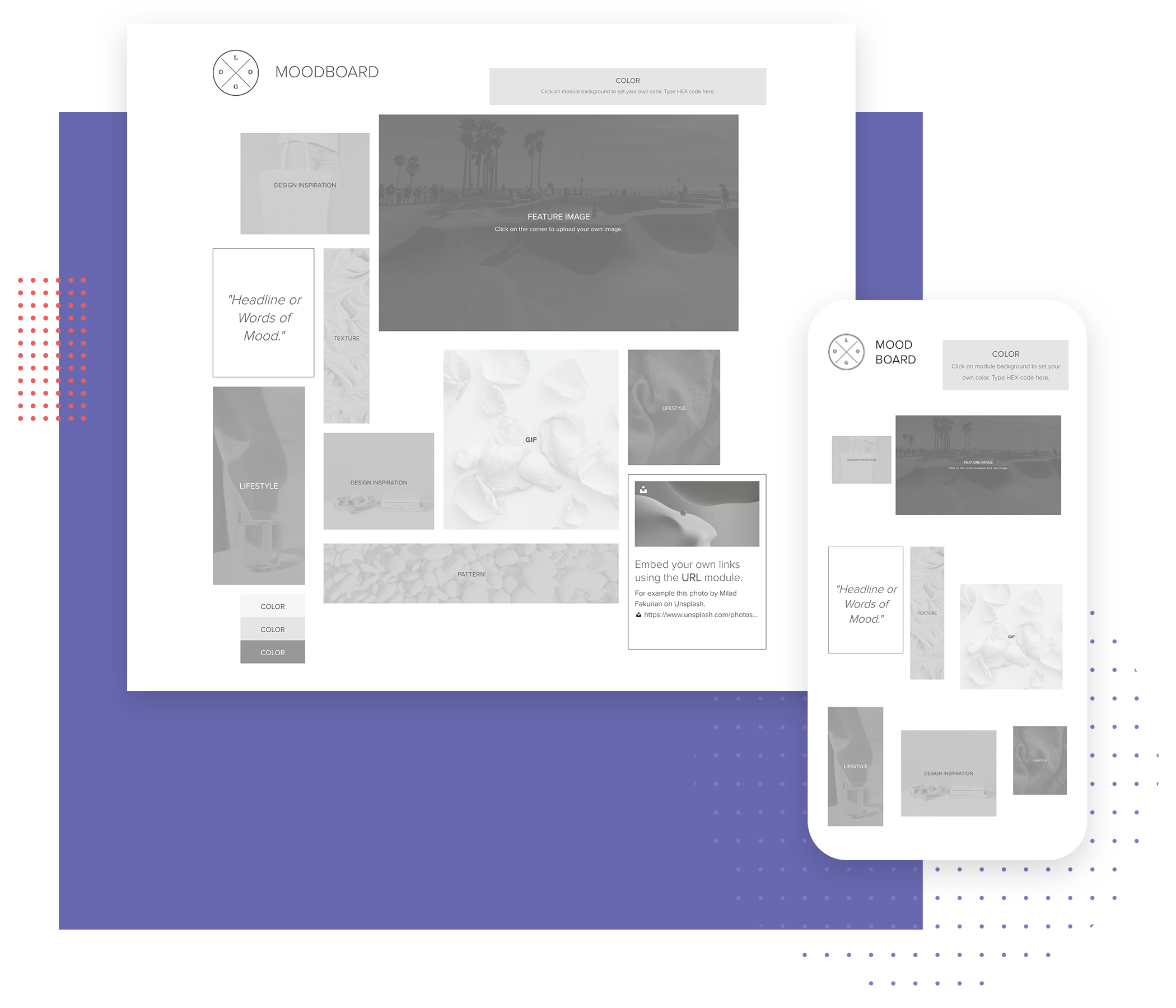 Landing Blank Mood Board