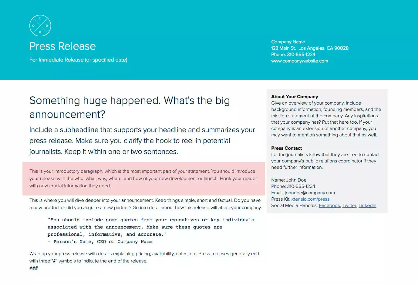 How To Write A Press Release: First Paragraph