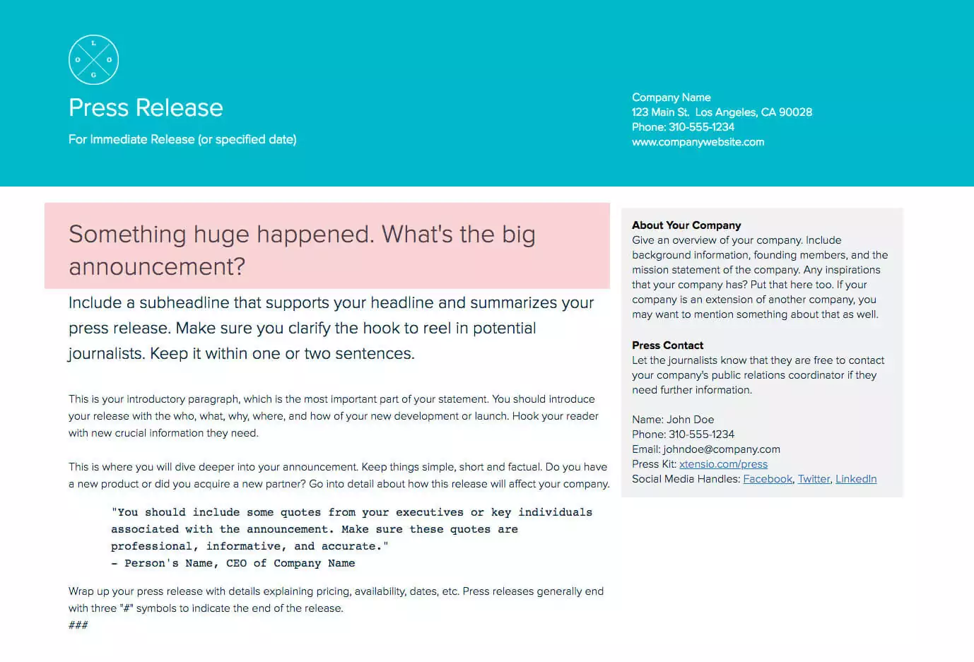 How To Write A Press Release: Headline