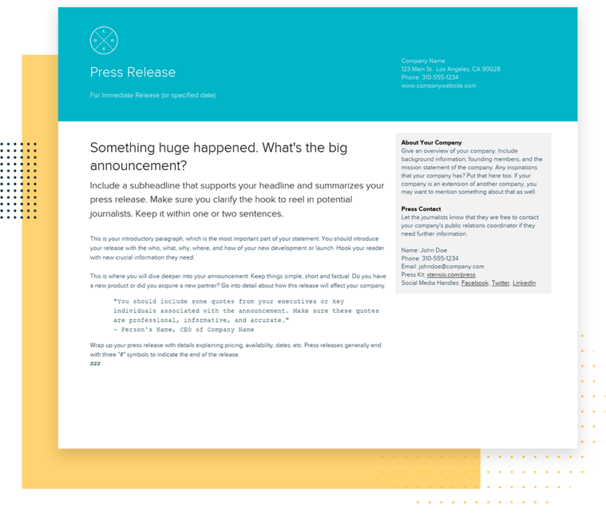 Click To Create Your Free Press Release! Press Release