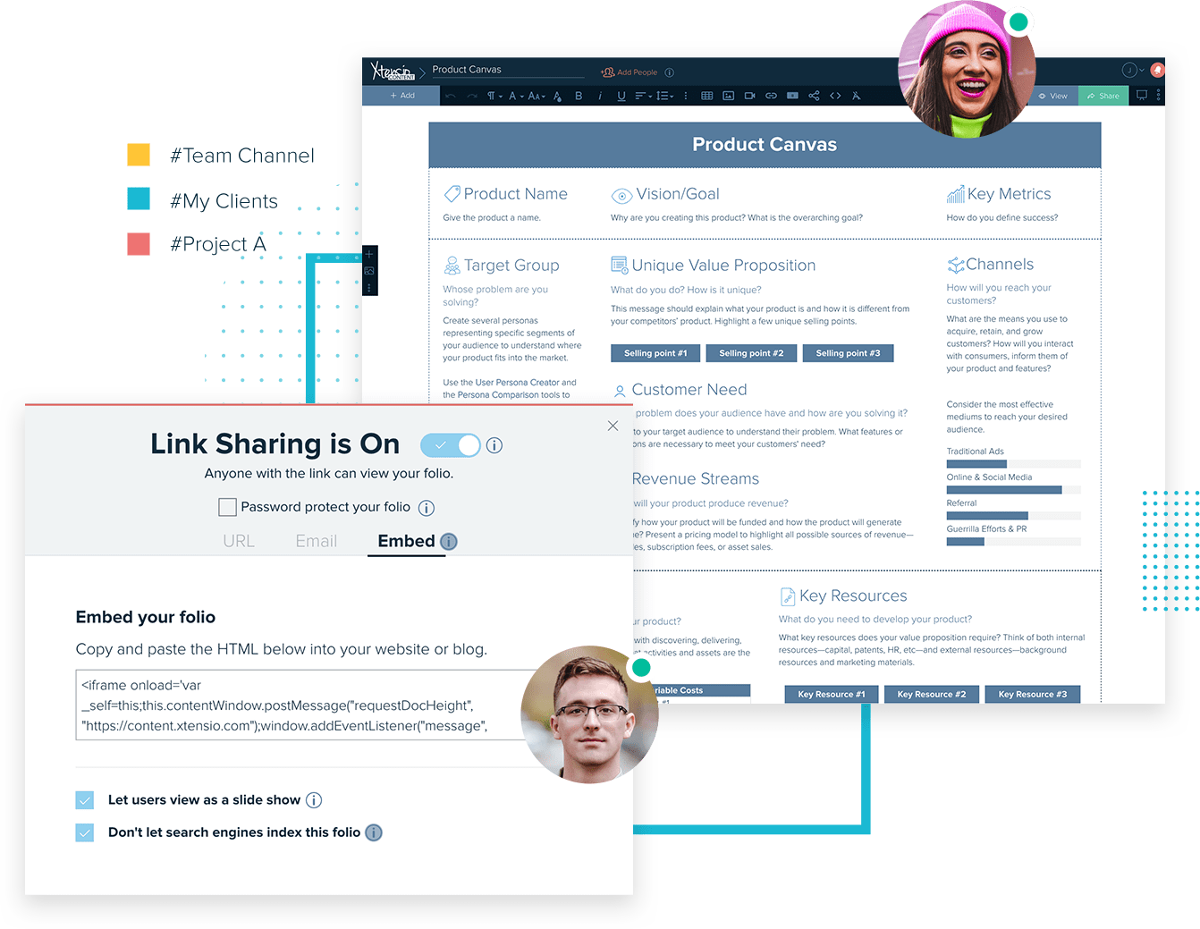 Xtensio´s Product Canvas Template For Product Managers And Link Sharing Module Among Other Features