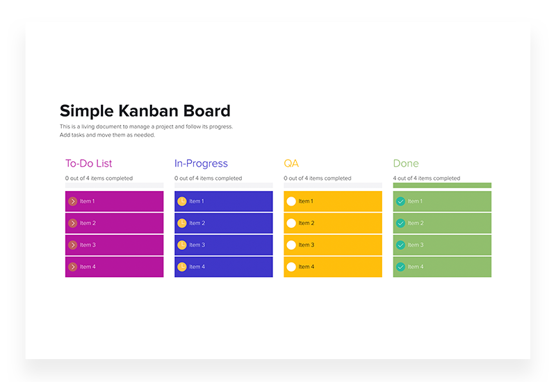 Simple Kanban Board Template