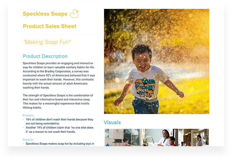 Sales Sheet Speckless Soaps