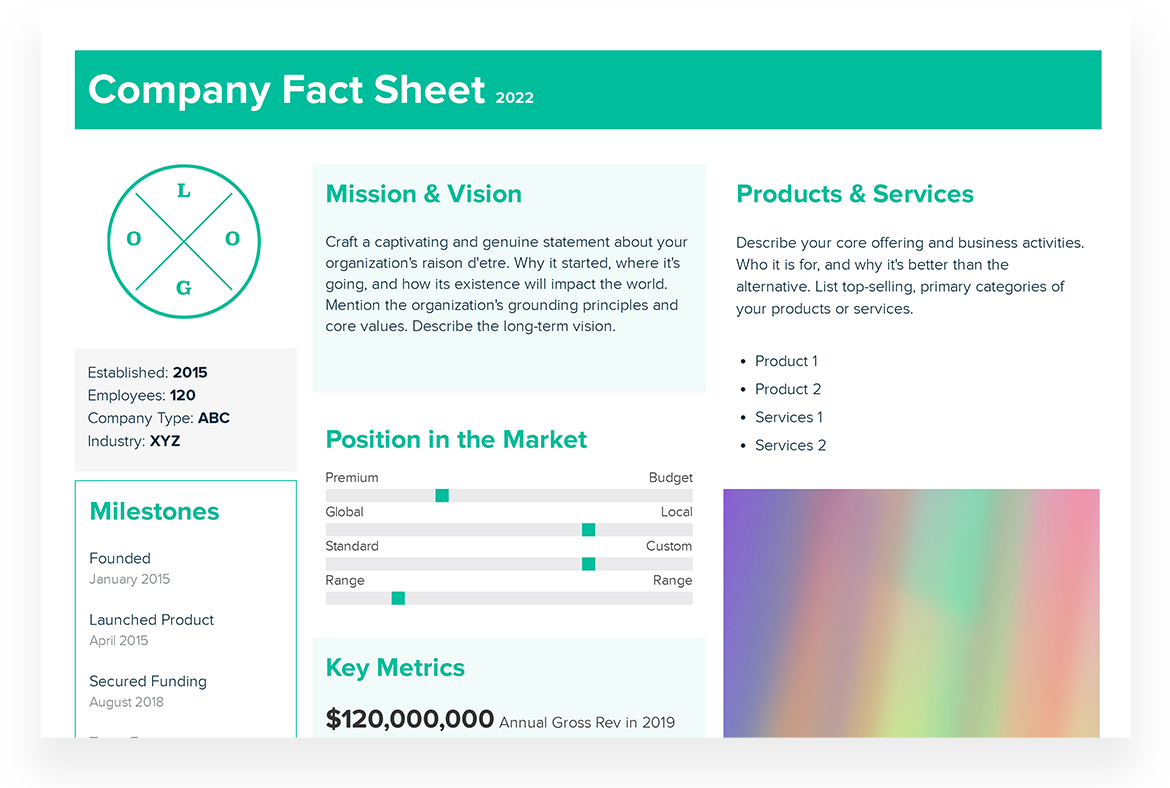 Company Fact Sheet Template Fact Sheet Template