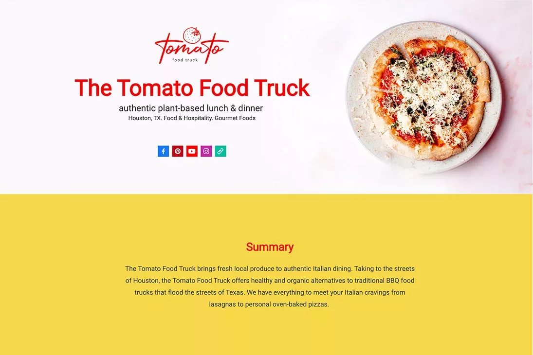 Food Services One Pager Template