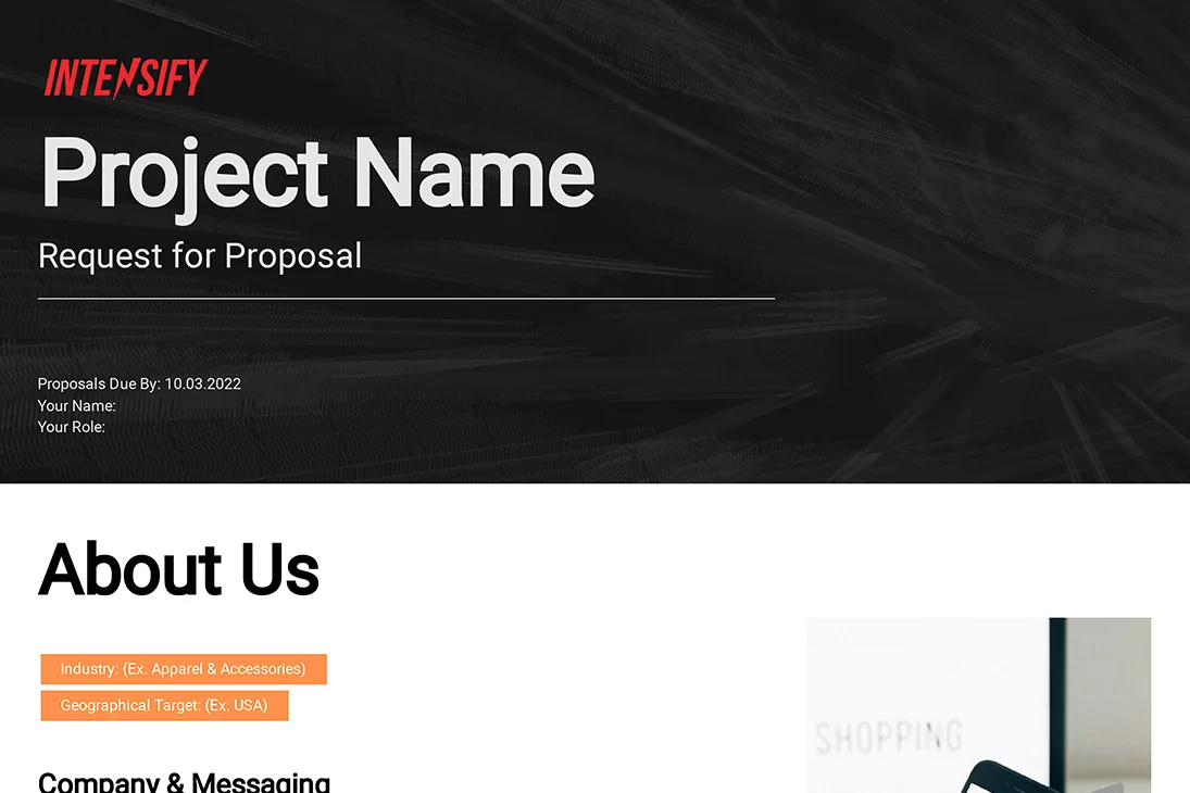 Rfp Template Intensify