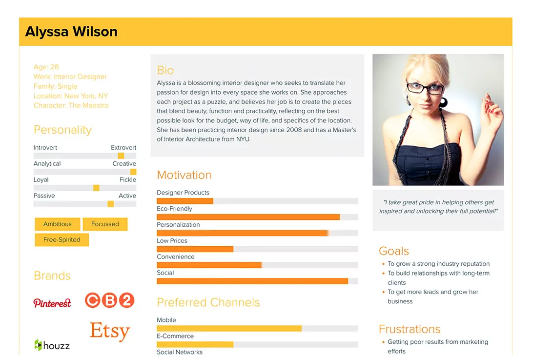 Competitive Analysis Sample Interior Designer Persona