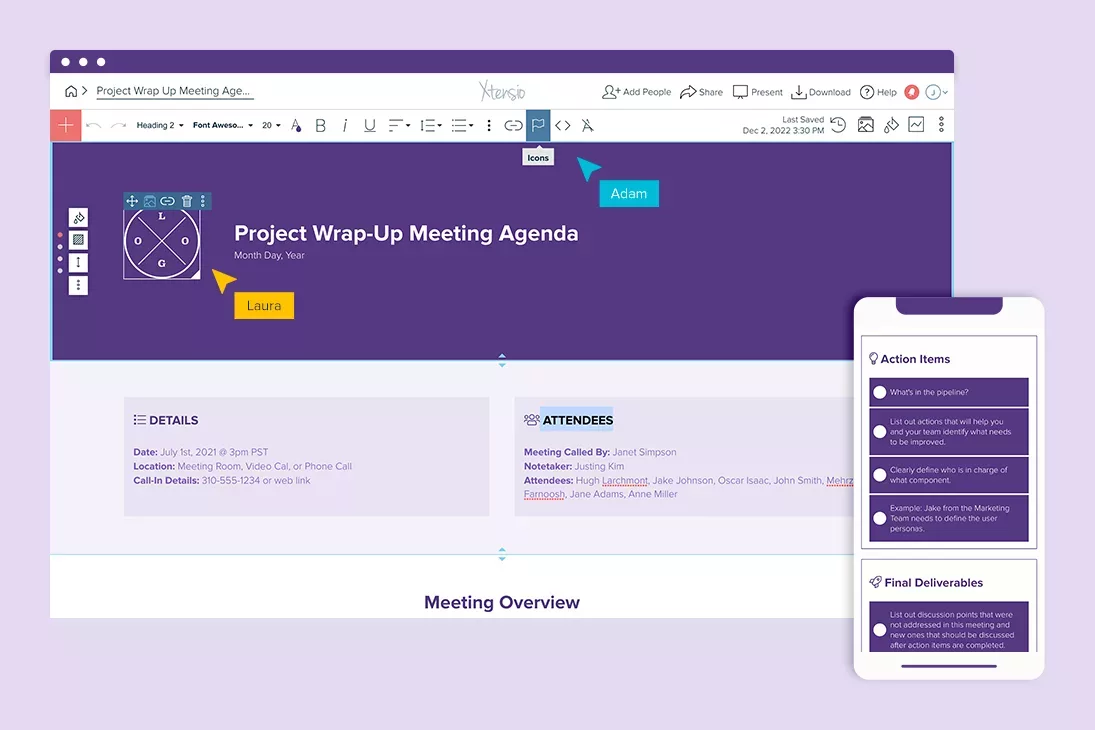 Project Wrap Up Meeting Agenda