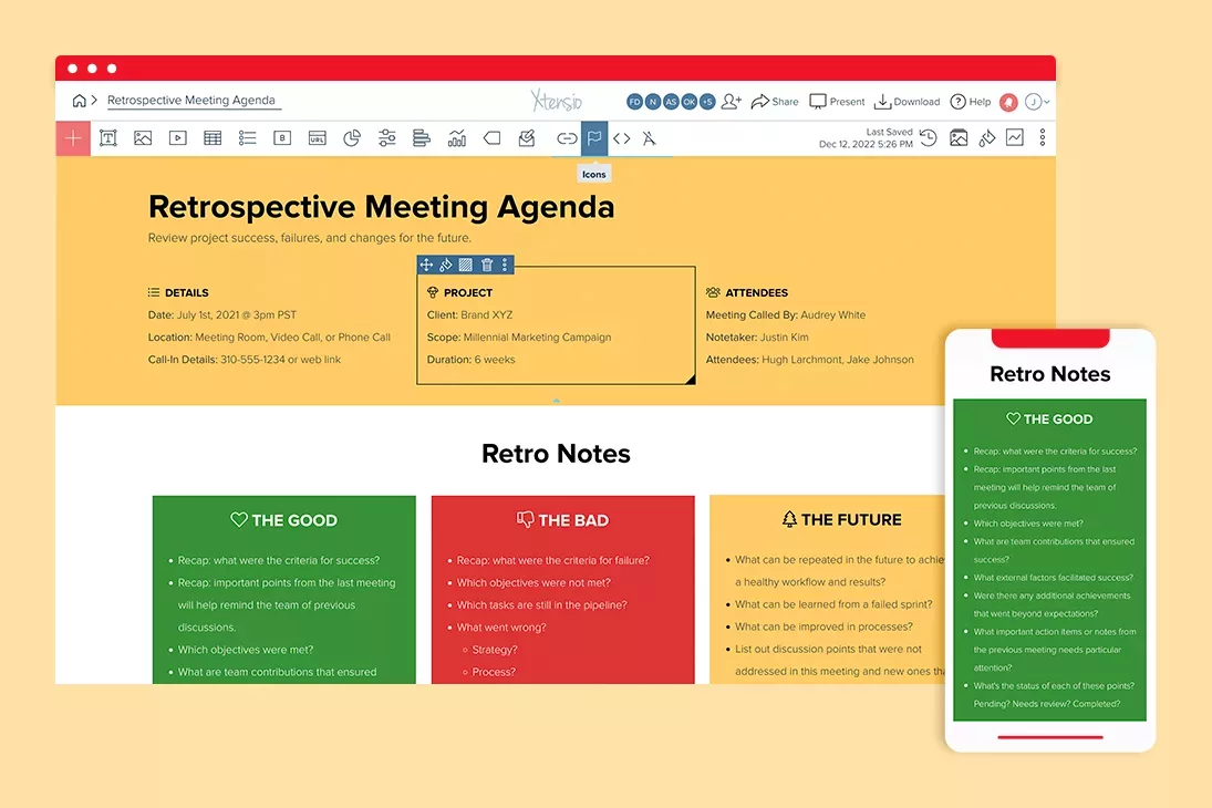 Retro Meeting Agenda Sample