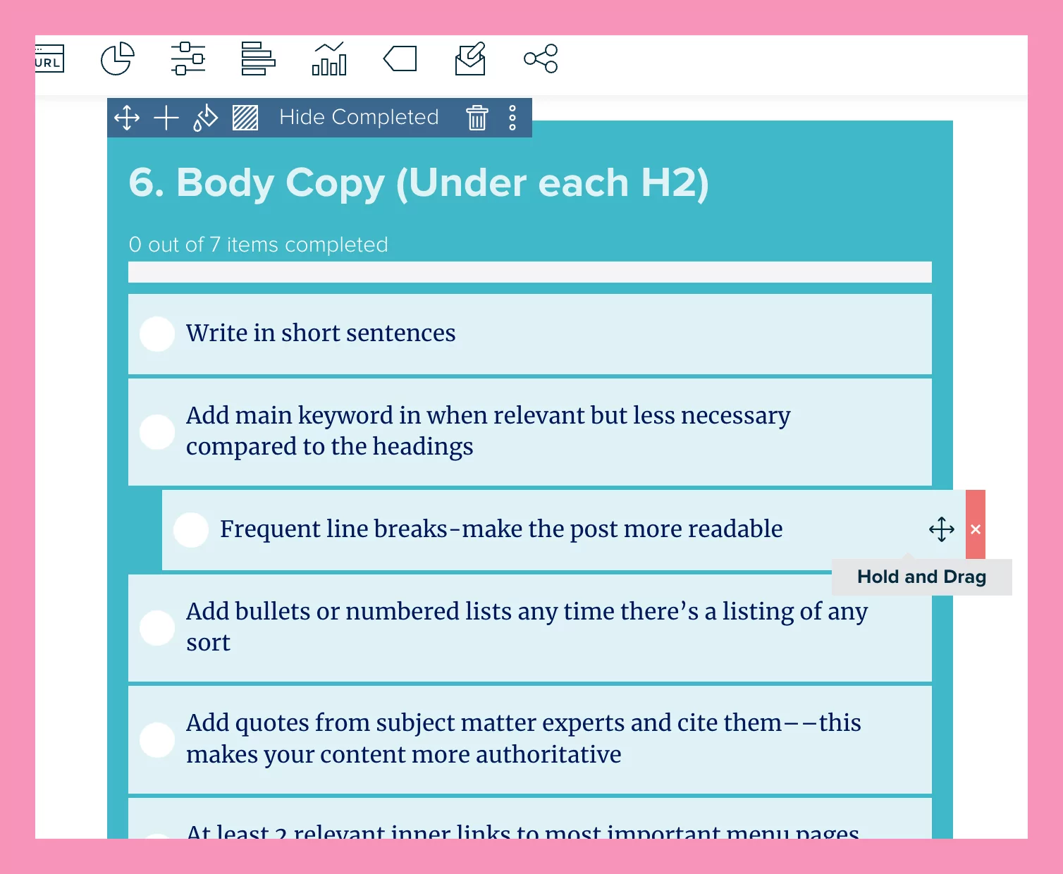 Move The Order Of Items Arou