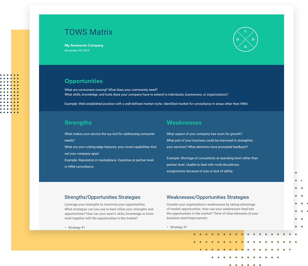 Click To Create Your Free Tows Matrix! Tows Matrix