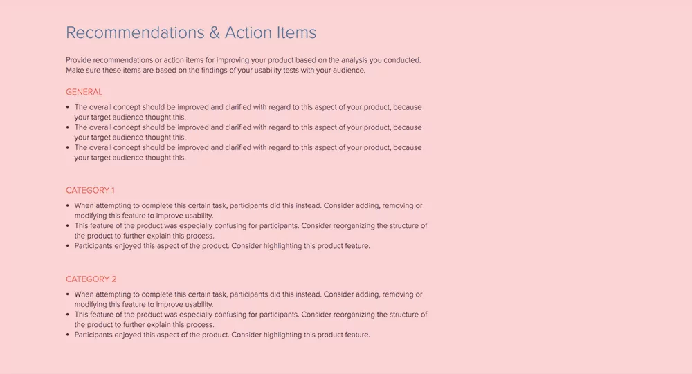 Recommendations &Amp; Action Items