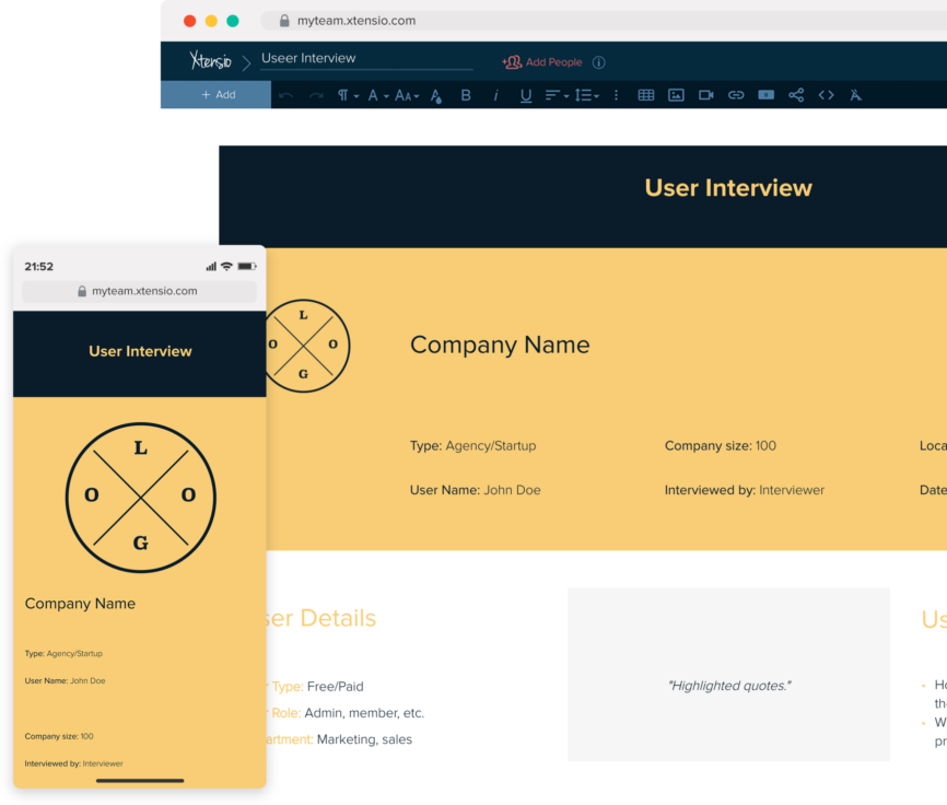 User Interview Template